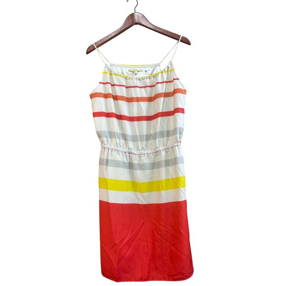 Striped Sleeveless Gianni Bini Dress With Elastic Waist & Adjustable Straps M - Picture 1 of 7
